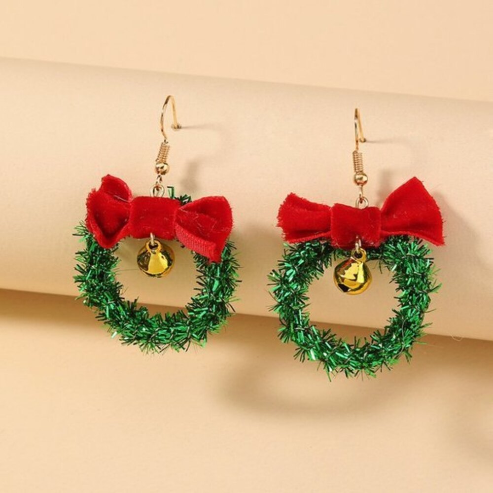 Christmas Series Holiday Festive Wreath Earrings